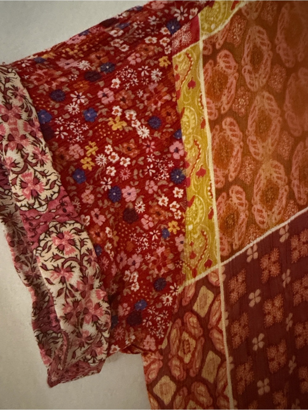 Easel boho, mixed floral patchwork,baby doll tunic dress top Cottagecore 2X - Picture 3 of 6